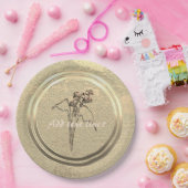 Ajouter du texte Assiette en papier Lys de la vall (Fête)