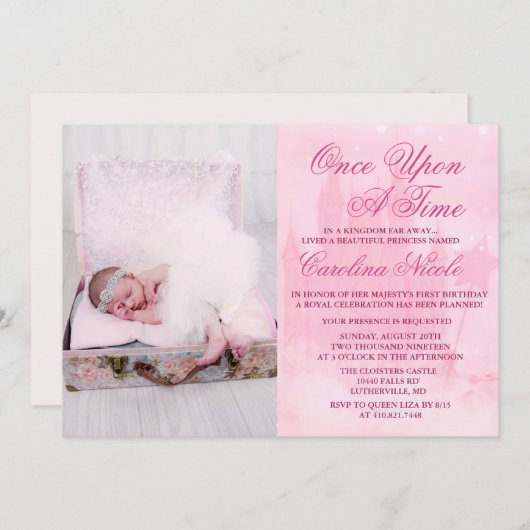 AJOUTER LA PHOTO - Château de Fairytale Invitation (Devant / Derrière)