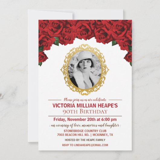 AJOUTER LA PHOTO - Invitation Rose Jalon Anniversa (Devant)