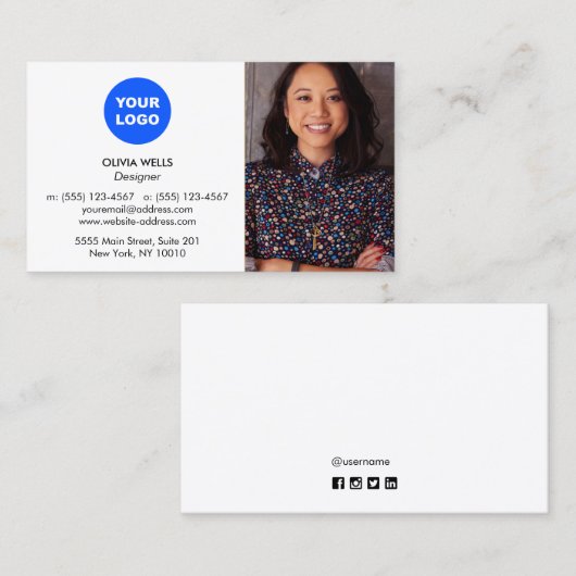 Ajouter le Carte de visite professionnel de photos (Devant / Derrière)