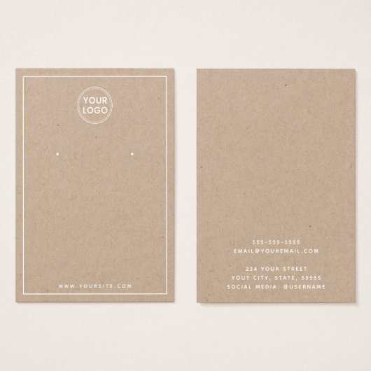 Ajouter le logo bordure blanche Carte d'affichage  (Devant & derrière)