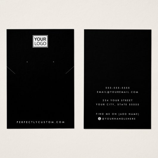 Ajouter le logo collier noir carte d'affichage d'o (Devant & derrière)