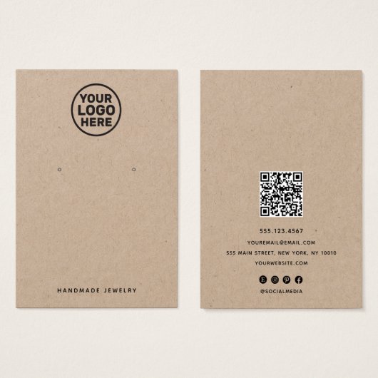 Ajouter le logo Kraft Earring Display Holder Code  (Devant & derrière)