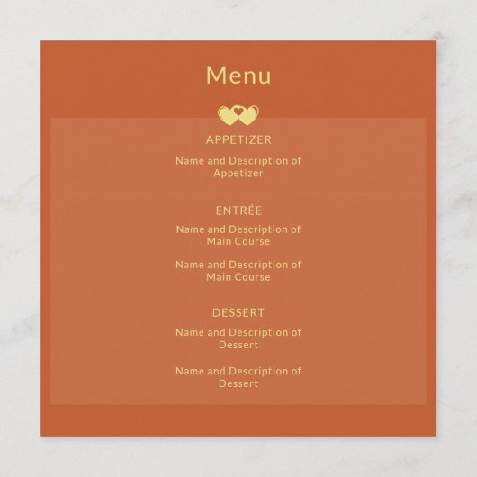 Ajouter le menu plat du Fiançailles Mariage photo (Dos)