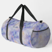 Ajouter le nom Blue Mauve Gold Marbled Duffle sac (Coin droit)