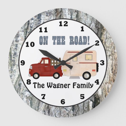 Ajouter le nom Camping camper horloge murale (Recto)