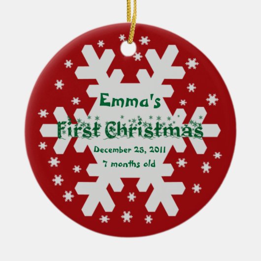 Ajouter le nom de votre enfant 1er ornement de Noë (Devant)