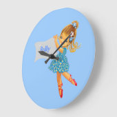 Ajouter le nom Flower Horloge fée, girly joli bleu (Angle)