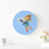 Ajouter le nom Flower Horloge fée, girly joli bleu (Maison)