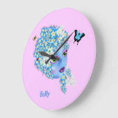 Ajouter le nom Flower Horloge fée, girly joli bleu (Angle)