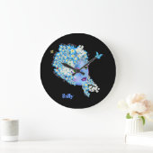 Ajouter le nom Flower Horloge fée, girly joli blue (Maison)