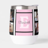 Ajouter le nom initial 8 photos rose et noir (Gauche)