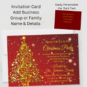Ajouter le nom Noël Red Gold Tree Party Invitation