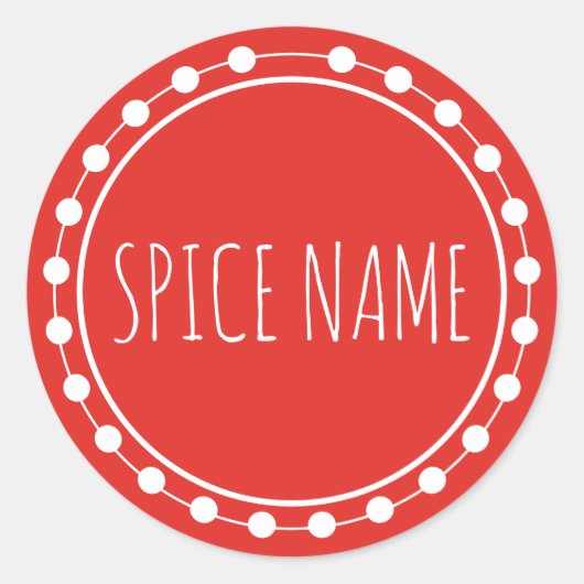 Ajouter le nom Spice Jar Étiquette Rouge (Devant)