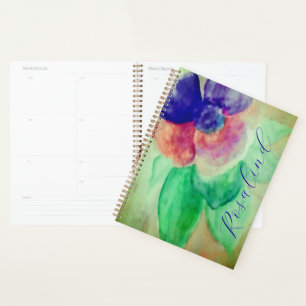 Ajouter le nom Violet Bleu et rose Pastel Floral