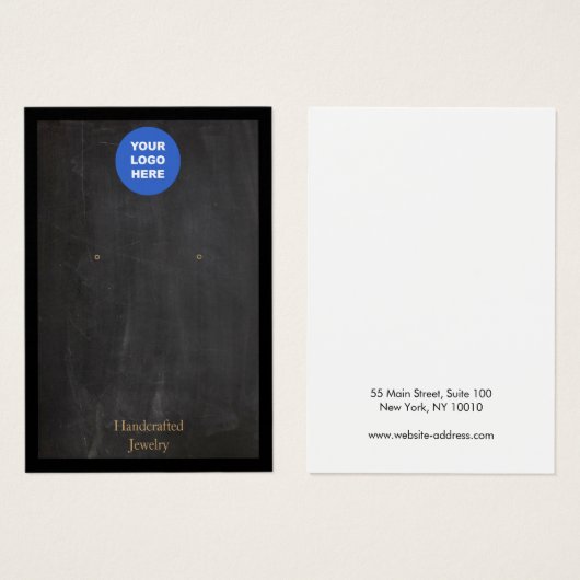 Ajouter Logo Black Rustic Earring Carte d'affichag (Devant & derrière)