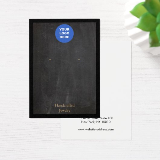 Ajouter Logo Black Rustic Earring Carte d'affichag (Bureau)