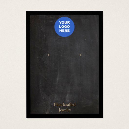 Ajouter Logo Black Rustic Earring Carte d'affichag (Devant)