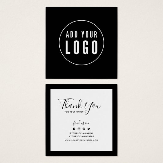 Ajouter Logo Bordure modifiable Merci social Inser (Devant & derrière)