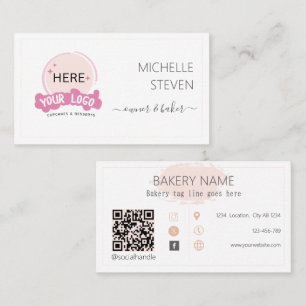 Ajouter Logo Boulangerie rose pâle Carte de visite