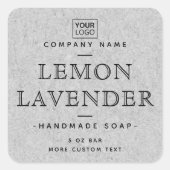 Ajouter logo carré texture papier gris étiquettes  (Devant)