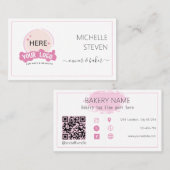 Ajouter Logo Carte de visite boulangerie rose (Devant / Derrière)