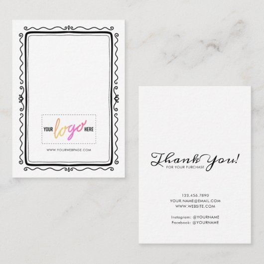 Ajouter Logo Carte d'oreilles de cadres dessinés à (Devant / Derrière)