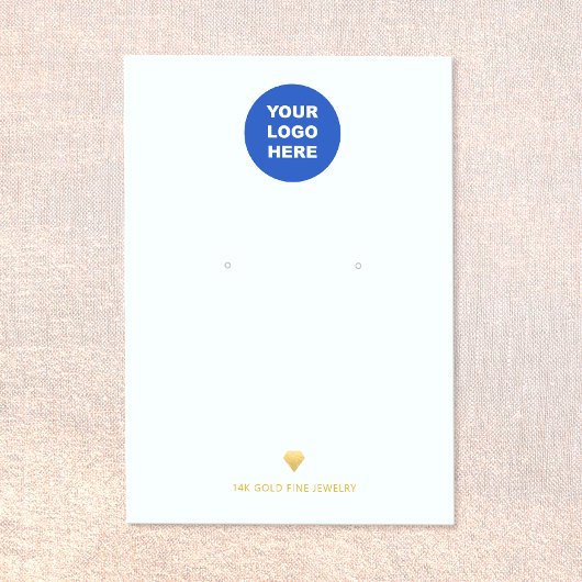 Ajouter Logo Earring Display Card Gold Diamond Ico