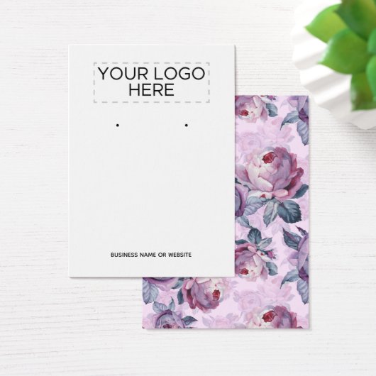 Ajouter Logo Fleurs aquarelles Earrage Carte d'aff (Bureau)