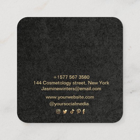 Ajouter Logo Gold Luxury Frame Carte de visite (Dos)