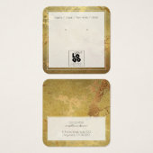Ajouter Logo Gold Metallic Marble Earring Carte d' (Devant & derrière)