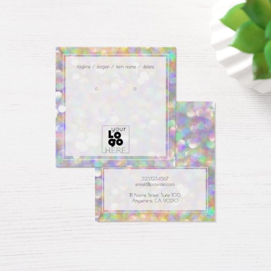 Ajouter Logo Iridescente Abstraite Earring Carte d (Bureau)