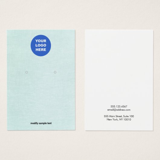 Ajouter Logo Linge Turquoise Carte d'affichage (Devant & derrière)