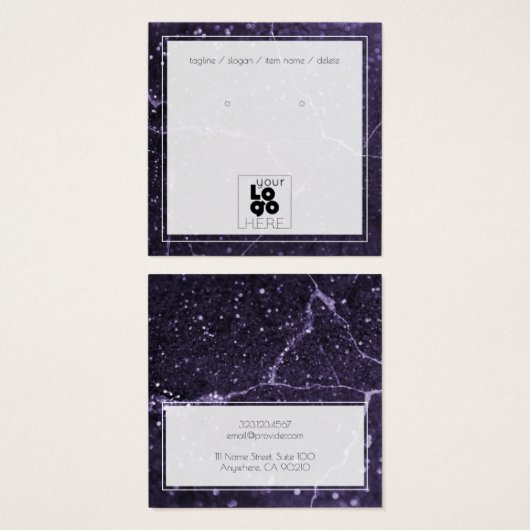 Ajouter Logo Parties scintillant violet Marbre Ele (Devant & derrière)