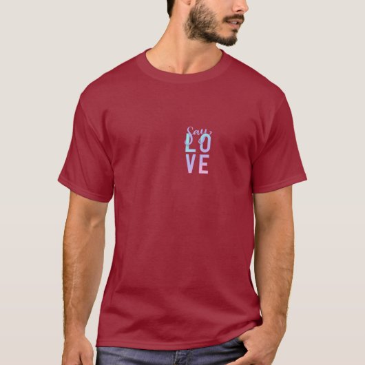Ajouter Love Custom T-Shirt tendance Gradient Typo (Devant)