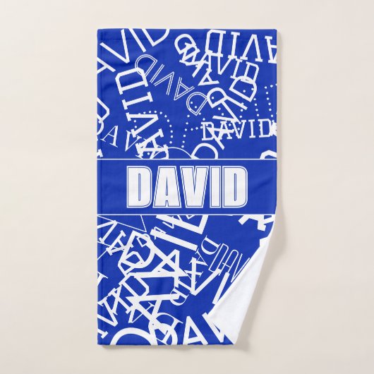 Ajouter n'importe quel nom, nom collage En bleu & (Serviette à main)