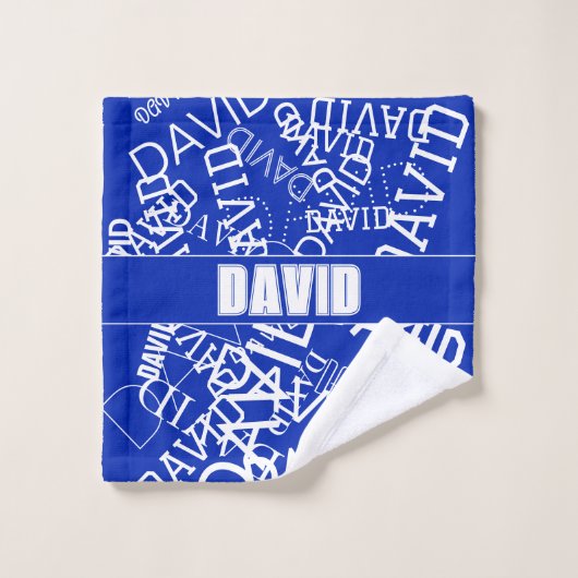 Ajouter n'importe quel nom, nom collage En bleu & (Gant de toilette)