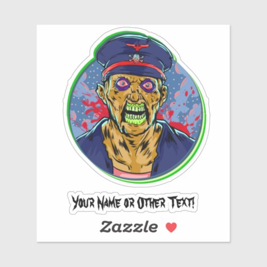 Ajouter Nom, Angry Pirate Captain Sticker Hallowee (Feuille)