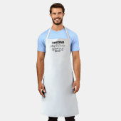 Ajouter Nom, Chef de Cuisine, tablier noir et blan (Porté)