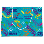 Ajouter Nom, Joyeux Anniversaire Grand Cadeau Sac (Devant)