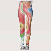 Ajouter Nom Leggings Aqua Rose Starburst Holograph (Devant)