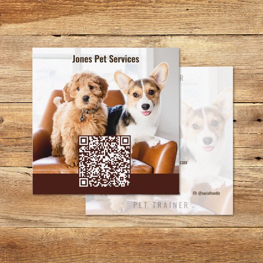 Ajouter Photo Custom Pet QR Code Carré Cartes de v