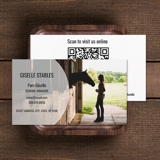 Ajouter Photo Horse équestre QR Code Cartes de vis