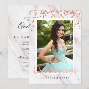 AJOUTER PHOTO - Invitation Moderne de Quinceanera