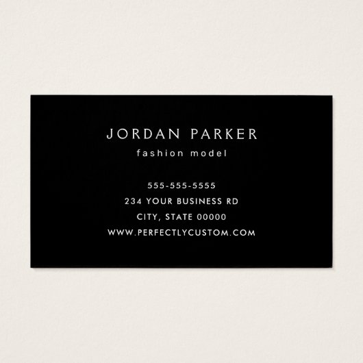 Ajouter photo modèle mode tendance carte de visite (Dos)