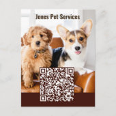 Ajouter Photo Pet QR Code Affaires Carte postale (Devant)