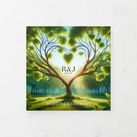 Ajouter Photo Romantique Green Wedding Programme (Protection)