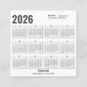 Ajouter Photo Western 2026 Calendrier Carte de vis (Dos)