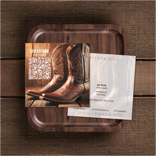 Ajouter Photo Western Wear QR Code Cartes de visit