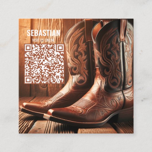 Ajouter Photo Western Wear QR Code Cartes de visit (Devant)